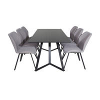 TISCHGRUPPE Grau - Grau, Holzwerkstoff (90/75/180cm) - ebuy24