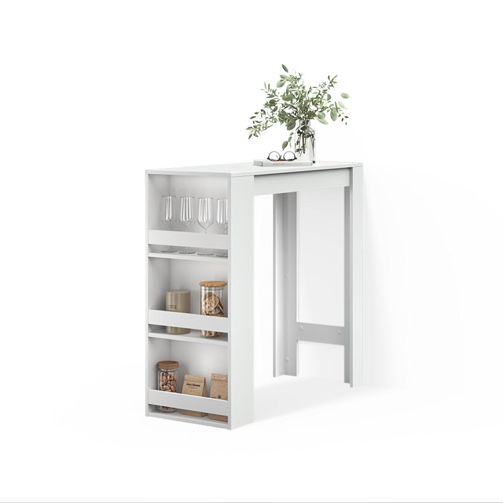 Livinity® Bartisch Weiß 45x106x110 cm