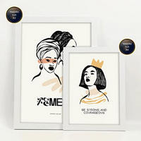 POSTER Set Mit 6 In Schwarzer Tinte Weiblichkeit Kunstdrucke Im Skizzenstil Für Innenarchitektur A3 & A4 Weißer Rahmen - Weiß, Papier (29/3cm) - Nacnic