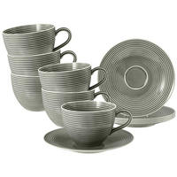 TEETASSEN MIT UNTERTASSEN Beat Color Glaze Perlgrau 140 ml 6er Set - Grau, Keramik (13.7/6/13.7cm) - Seltmann Weiden