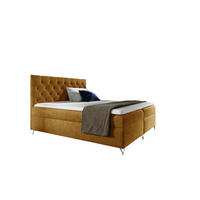 BOXBETT Ambre In überlänge - Currygelb, Holzwerkstoff/Textil (140/220cm) - Fun Möbel