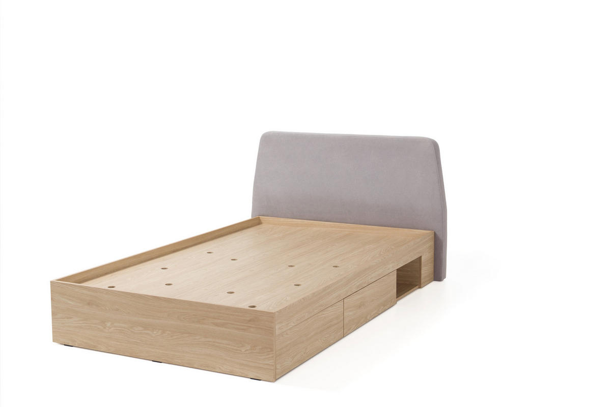 RAHMENBETT – 212 x 137 cm – ALESSIO System – Alteiche - Eichefarben, Holzwerkstoff - hi-markt