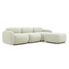 ECKSOFA Beidseitig Chenille Stoff Weiß - Weiß/Braun, Holz/Textil (270/190cm) - Makamii
