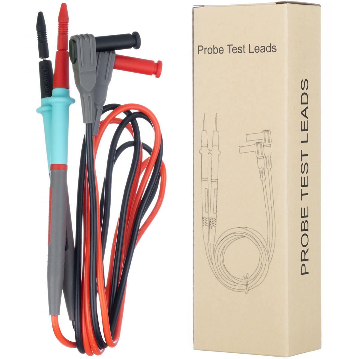 MESSLEITUNG Universal, 1000 V CAT III, 20 A, Nadelspitze 0,4 mm, Silikon, 103 cm, Bananenstecker - Multicolor, Kunststoff/Metall (10/10/10cm)