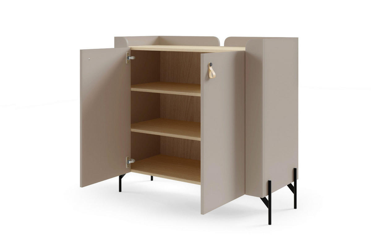 KOMMODE SOVI 07 100 / 95 / 42 cm in Porcini / Eiche Mavelie - Greige/Eichefarben, Holzwerkstoff (100/95/42cm) - Deine Möbel 24