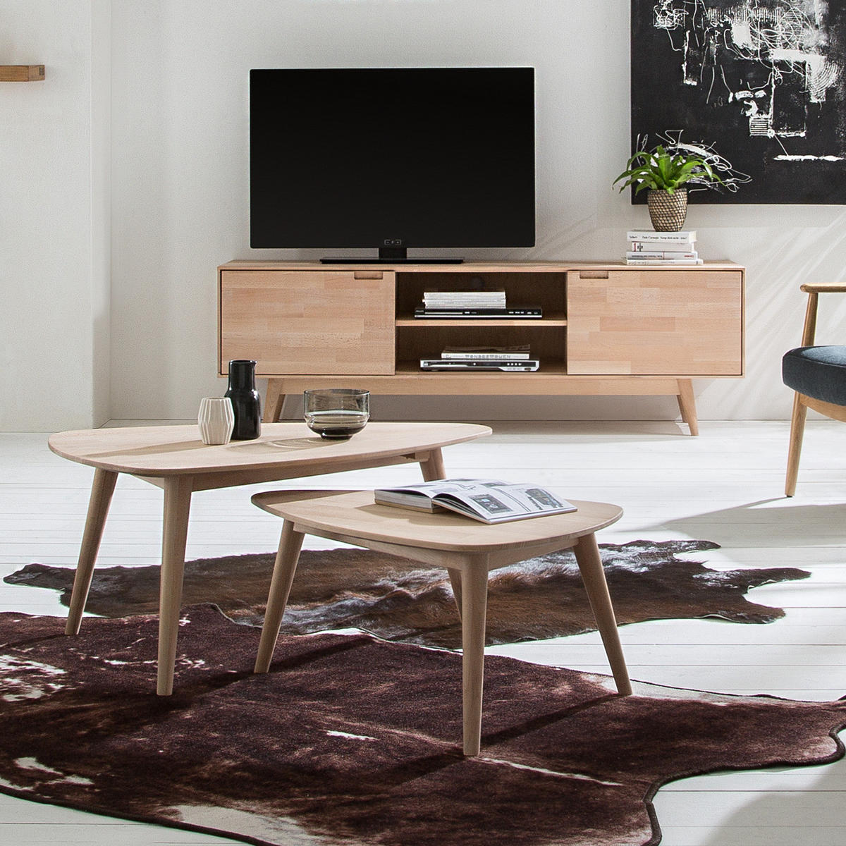 COUCHTISCH - Massivholz - Buchefarben, Holz/Buchenholz (50/70/36cm) - home24
