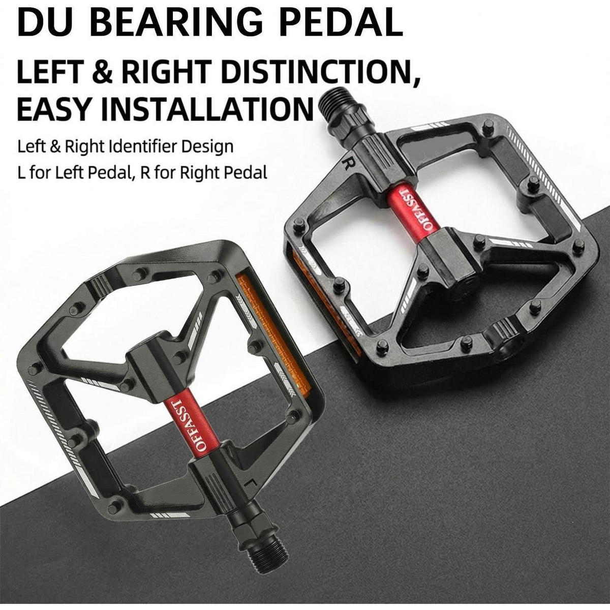 FAHRRADPEDALE Flats CNC-Aluminium mit 10 Anti-Rutsch-Stiften und Cr-Mo Achslager - Schwarz, Metall (13.3/2/10.4cm)