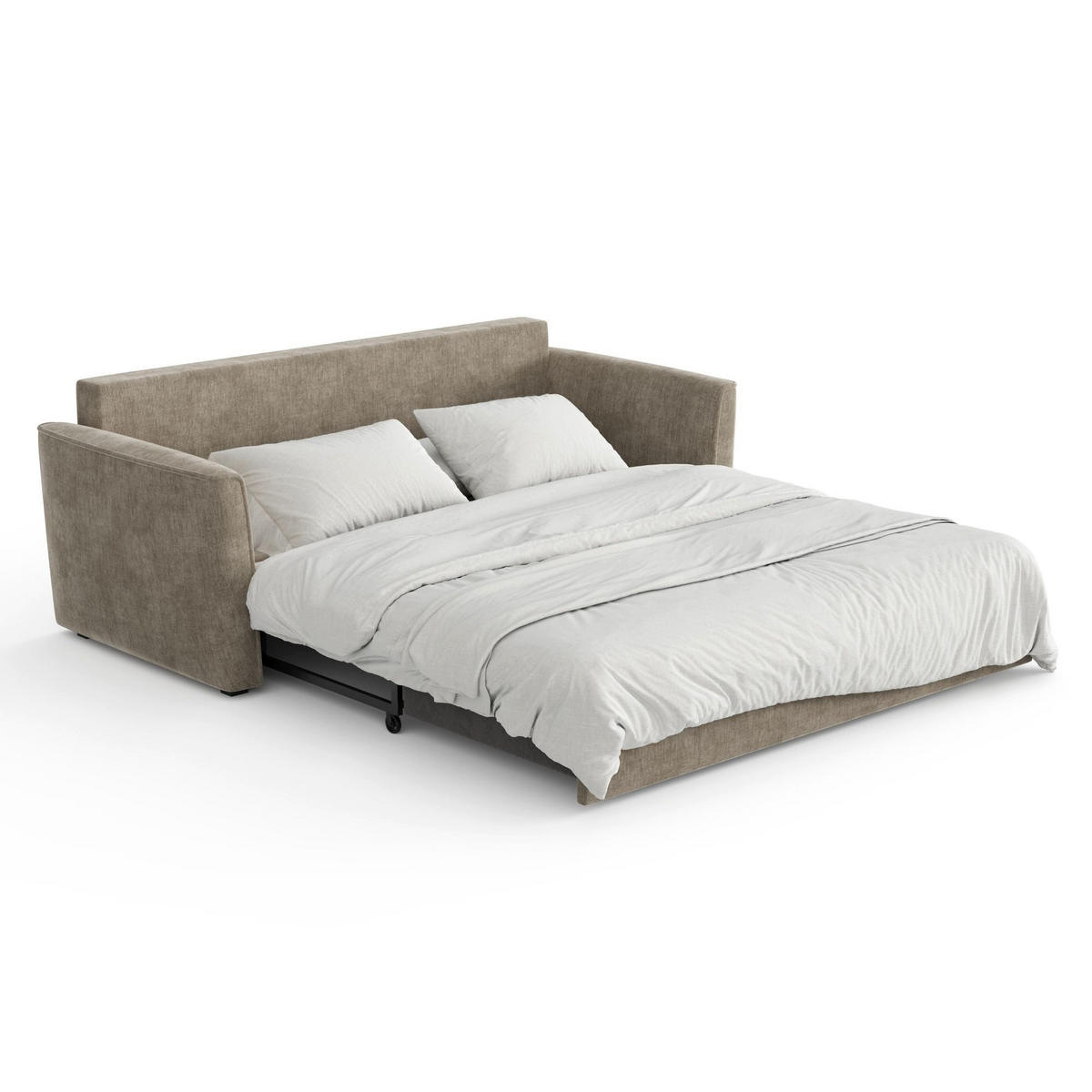SCHLAFSOFA GERADE Rastergewebe Taupe 180cm - Taupe, Textil (180/97/93.5cm) - Sia Home