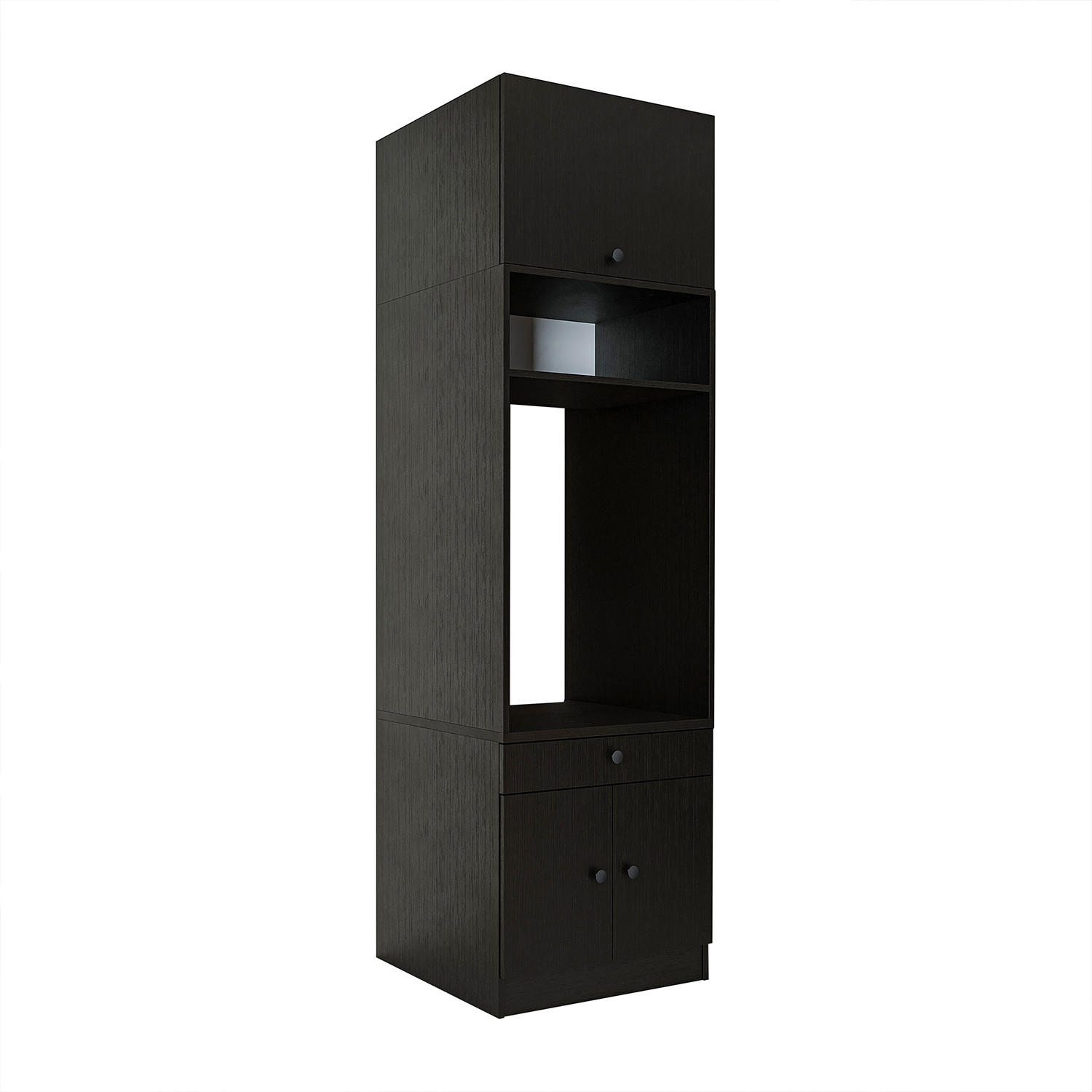 WASCHMASCHINENSCHRANK Serie 1 65cm Breit, 230cm Hoch - Schwarz, Holzwerkstoff (65/230/67cm)