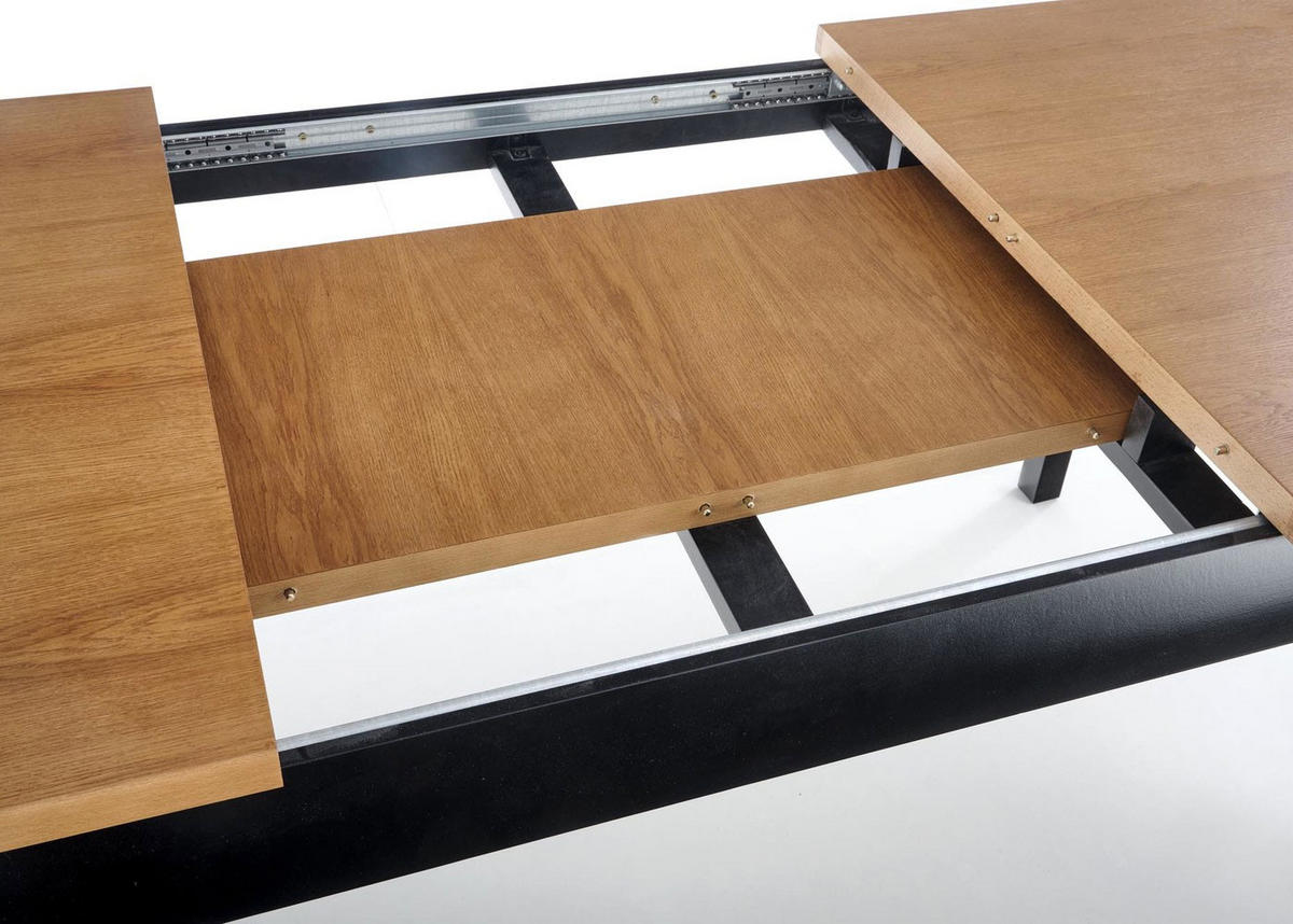 ESSTISCH Windsor Eiche dunkel / schwarz 160-240 / 90 / 76cm - Eichefarben/Schwarz, Holz/Holzwerkstoff (90/240/76cm) - Feldmann-Wohnen