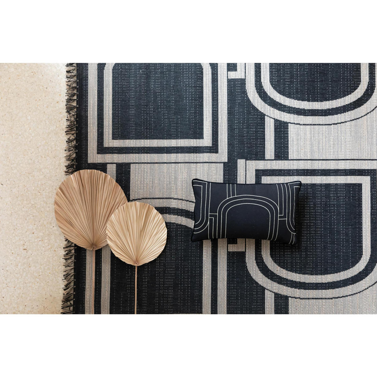 KISSEN Jaden kaviar 30 x 50 cm - Schwarz, Textil (30/50cm) - Vivaraise