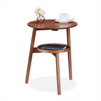 BEISTELLTISCH - Braun, Holz (40/47/60cm) - Relaxdays