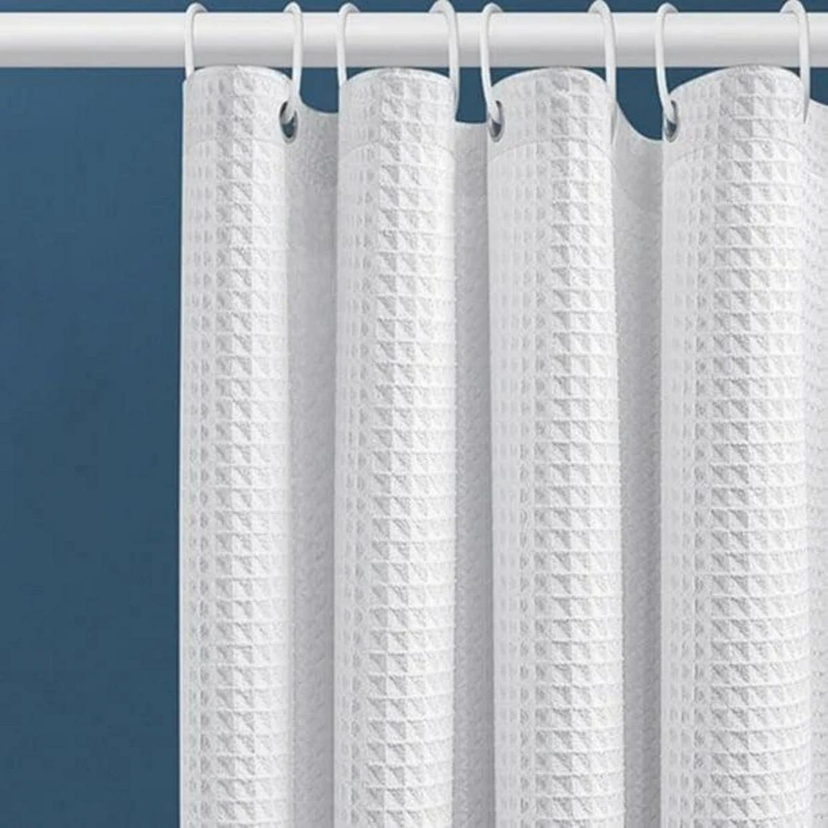 DUSCHVORHANG strukturiert Waffelstruktur robust fürs Badezimmer 72 x 72 cm - Weiß, Textil (72/72cm) - MCBOSON