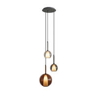 GALERIELEUCHTE Belluna 3-flammig Mehrfarbig Ø 14/24cm - Multicolor, Glas (24/24/45cm) - s.luce