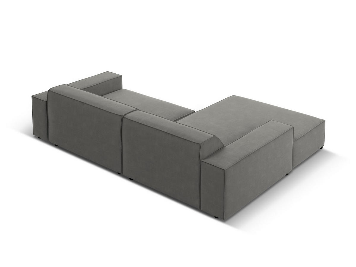 MODULARES-ECKSOFA links Jodie aus Samt hellgrau 3 Sitzplätze - Hellgrau, Textil (166/224cm) - Micadoni