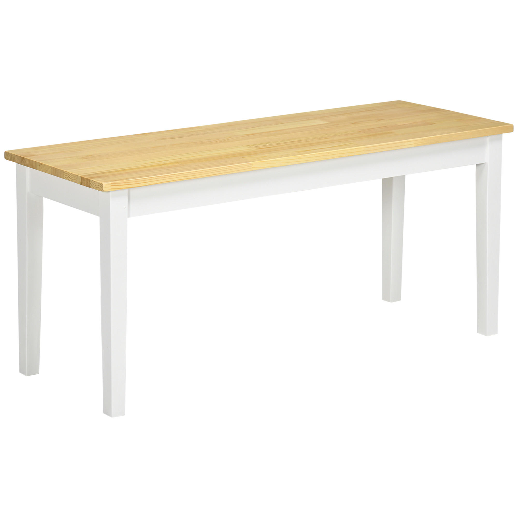 SITZBANK, Kiefernholz, Natur+Weiß - Naturfarben/Weiß, Holz (36/45/102cm) - HOMCOM