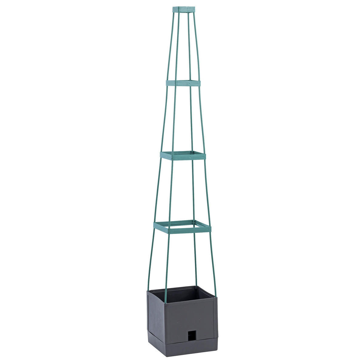 PFLANZENTOPF mit Tomatenstütze 150 cm - Schwarz, Kunststoff (25/25/150cm) - Maximex