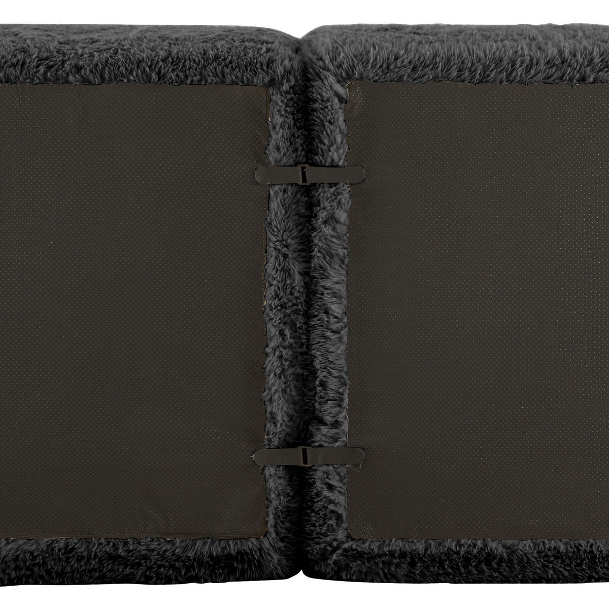 2-SITZER Sofa aus Plüsch mit modularem Design, schwarz - Schwarz, Textil (104/73/204cm)