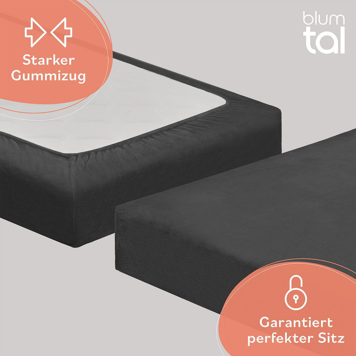 SPANNBETTLAKEN Cashmere Touch 180x200 cm Plüsch Anthrazit - Dunkelgrau, Textil (200/180cm) - Blumtal