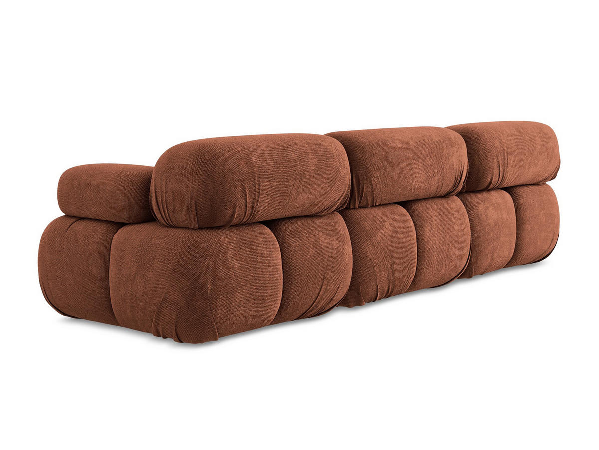 3-SITZER SOFA Chenille Stoff Orange - Terra cotta/Schwarz, Kunststoff/Textil (285/70/96cm) - Makamii