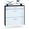 SCHUHSCHRANK Malea Front in Weiß matt - Weiß, Holzwerkstoff (89/96/23cm) - Vladon