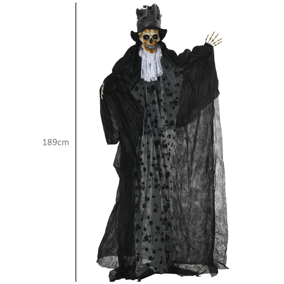 HALLOWEEN-DEKORATION Schwarz 115.0/65.0/189.0cm - Schwarz, Textil (65/189/115cm)