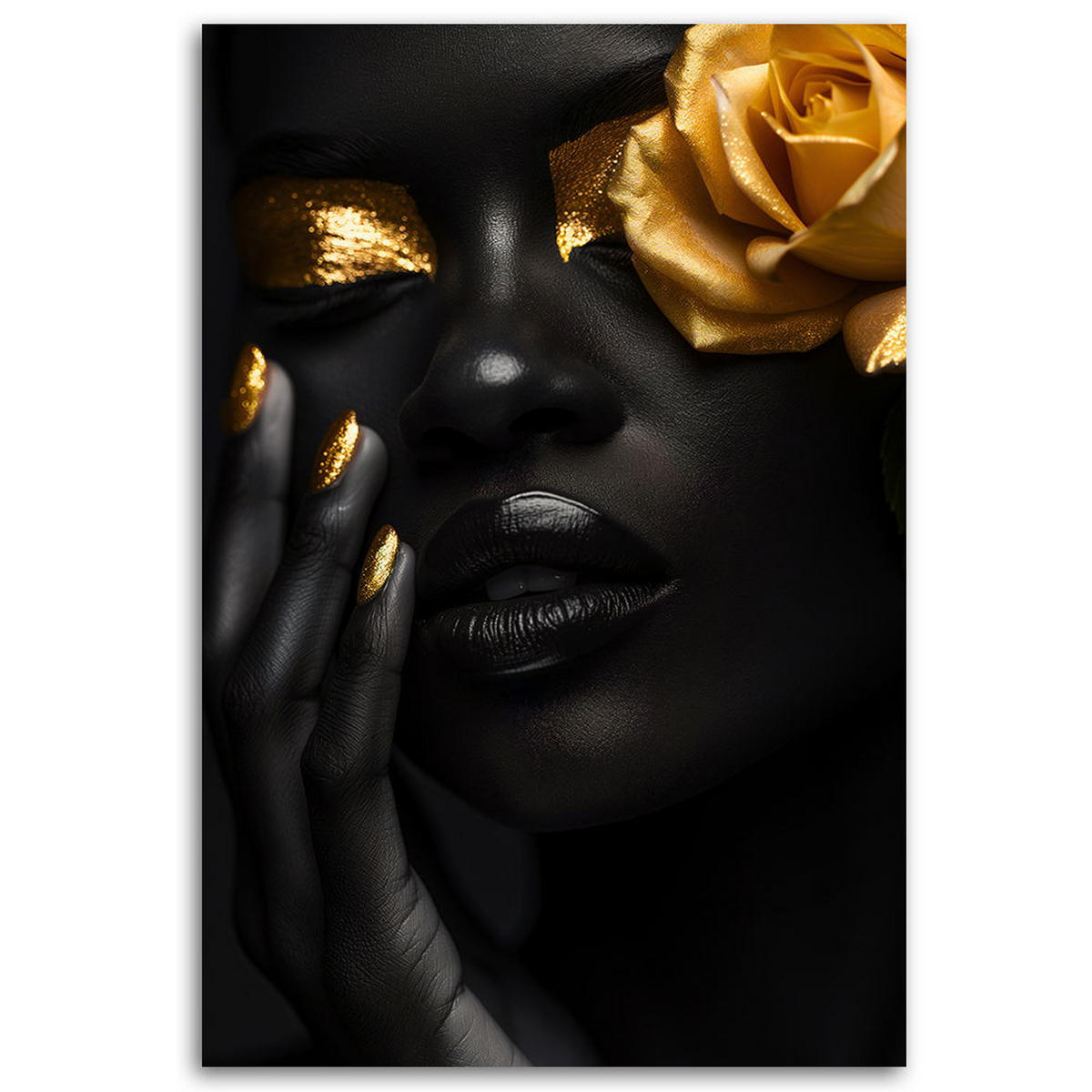 KUNSTDRUCK Schwarz 40/60 cm - Schwarz, Textil (40/60cm) - KUNSTLOFT