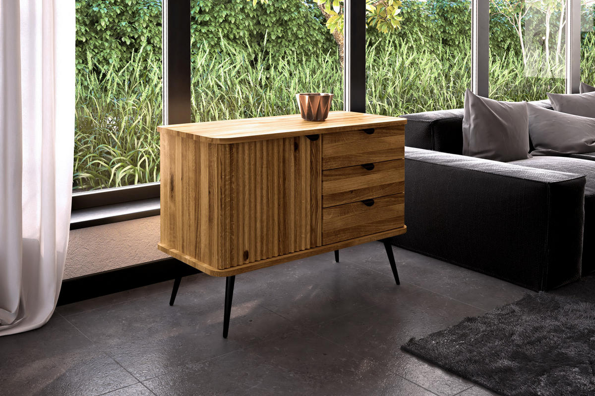KOMMODE LINA - Wildeiche, Holz (97/72/46cm) - byoak