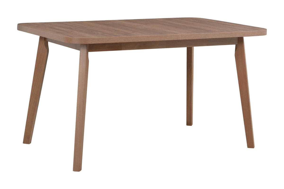 ESSTISCH Oslo 6 - Hellbraun/Braun, Holz (80/140/75cm) - Leaf Design