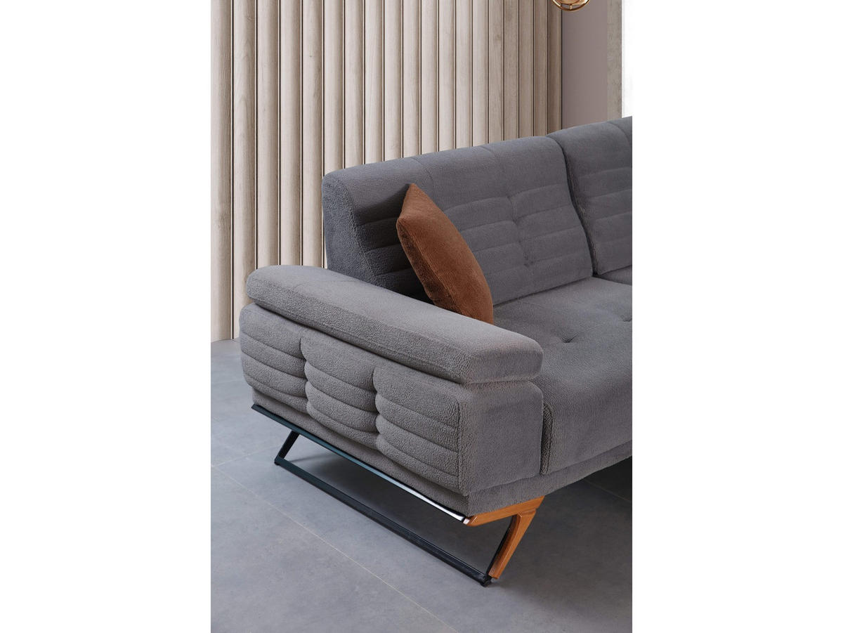 SOFA New Oase 2-Sitzer Webstoff Beige - Beige, Textil/Metall (195/89/98cm)
