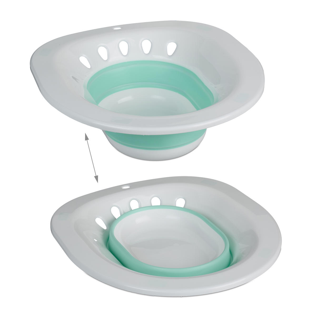 BIDET Biela Tyrkysová skladací do WC 12 x 36 x 39 cm - biela, plast (36/12/39cm) - Relaxdays