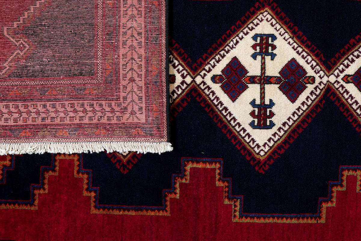 ORIENTTEPPICH handgeknüpft Afshar Blau 233/159 cm Schurwolle - Blau, Textil (159/233cm) - Looma