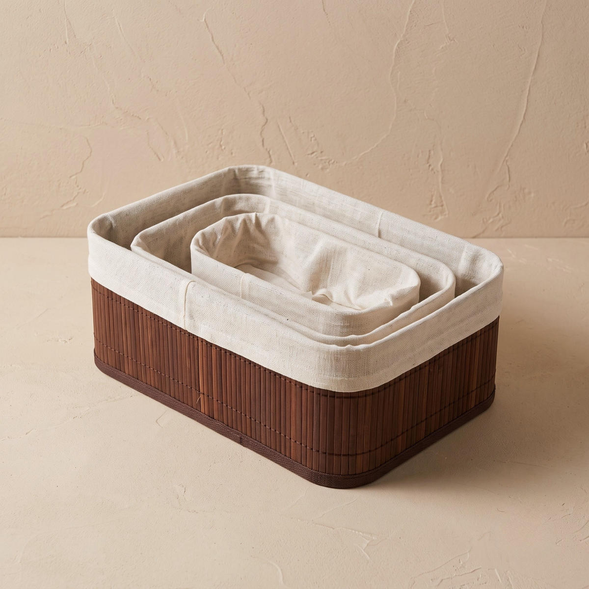 KORB 3er-Set 30/20/13 cm - Braun, Naturmaterialen (20/13/30cm) - BOXIMO