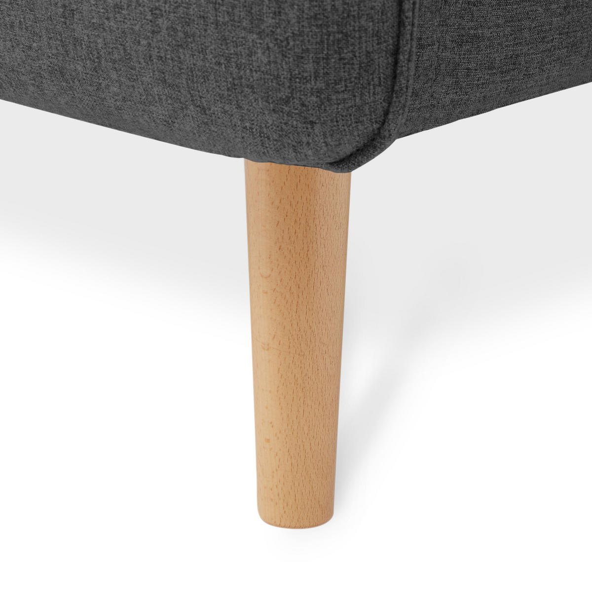 3-SITZER-SOFA Chloé Skandinavisches aus dunkelgrauem Stoff - Dunkelgrau/Akaziefarben, Holz/Holzwerkstoff (210/92/82cm) - Sicaan