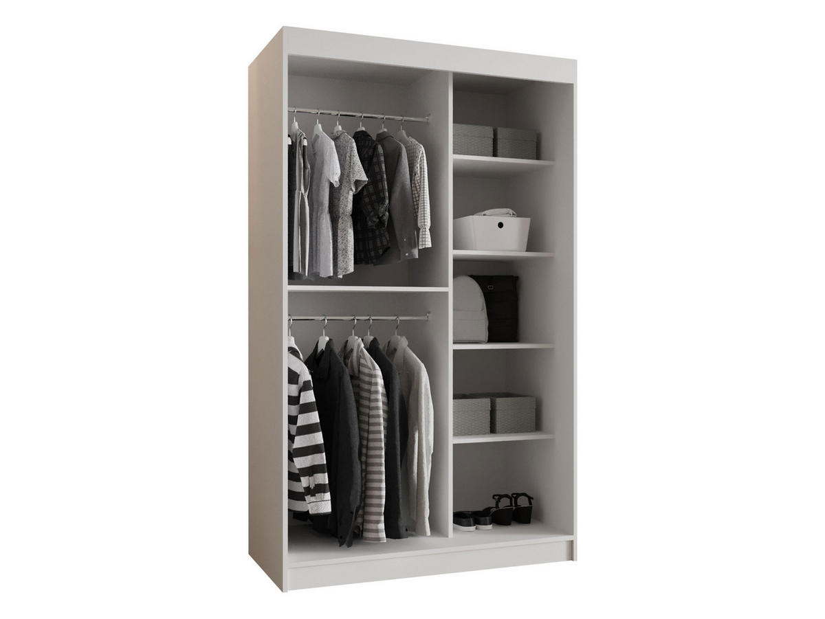 SCHWEBETÜRENSCHRANK Selfie 120 cm - Kaschmir/Silberfarben, Holzwerkstoff/Kunststoff (120/200/62cm) - MIRJAN24