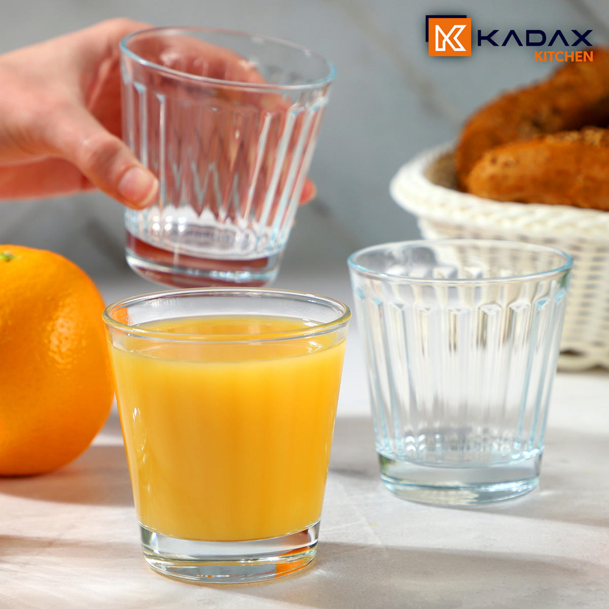 KADAX Gläser 175 ml, 6er-Set für Getränke und Säfte - Transparent, Glas - KADAX