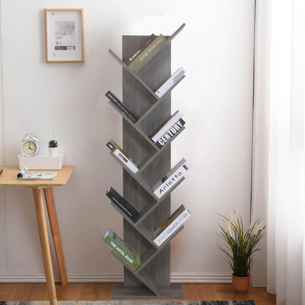 BÜCHERREGAL Grau 22/45/160 cm - Grau, Holzwerkstoff (22/160/45cm) - Mobili Rebecca
