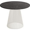ESSTISCH Naro rund ausziehbar mit Lamellen-Metallgestell in Beige Kaschmir, Marmor Schwarz 120-200/120/76 cm - Kaschmir/Anthrazit, Holzwerkstoff/Metall (120/120/76cm) - WFL GROUP