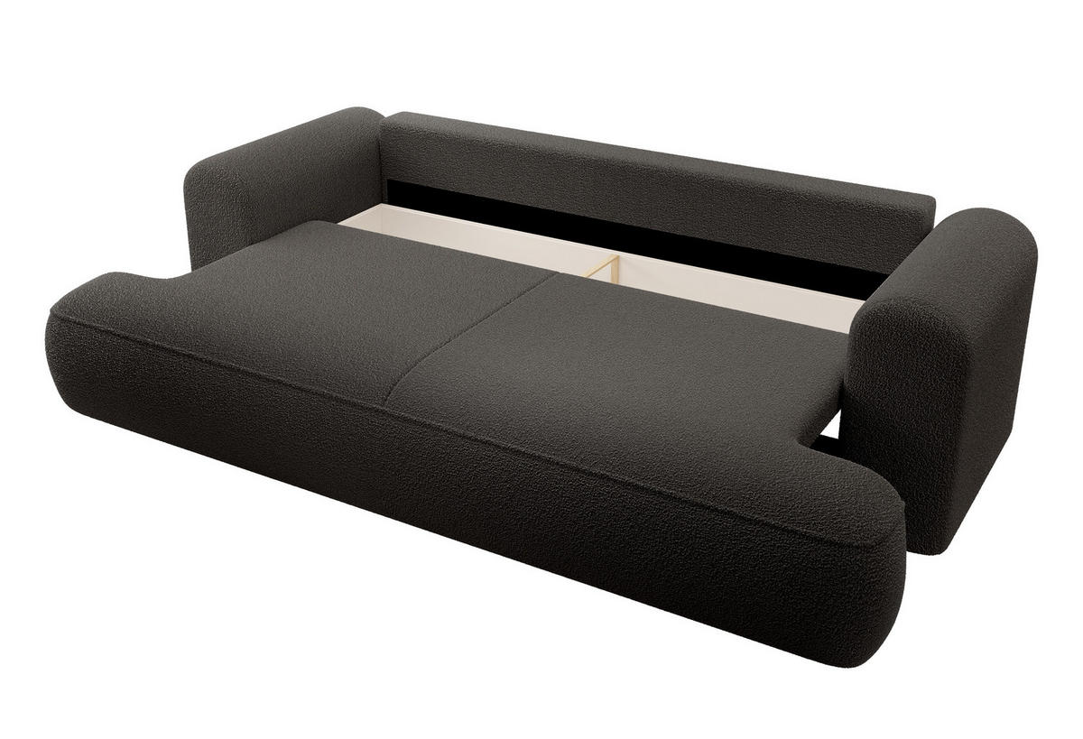 SCHLAFSOFA Ovo Dunkelgrau Boucle - Dunkelgrau, Textil (250/96/110cm) - Selsey