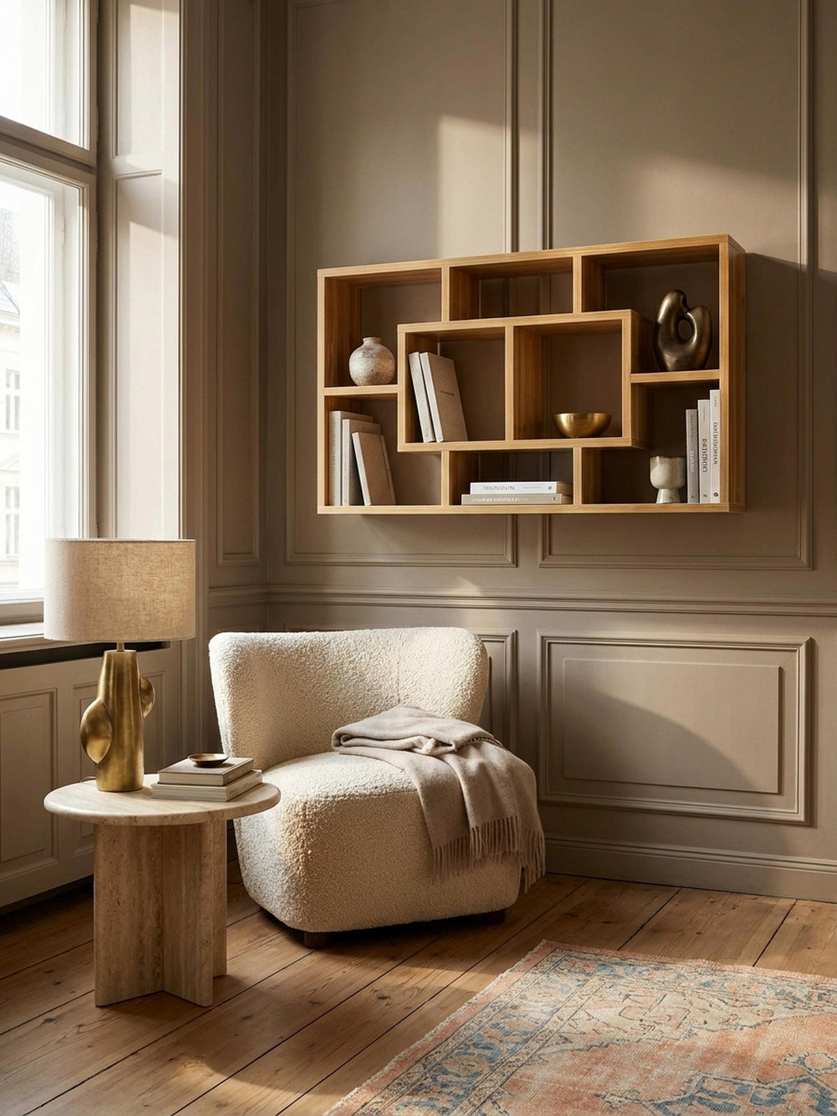 WANDREGAL RUR MDF Melaminbeschichtet Modern, Braun 85x16x48 cm - Braun, Holz (85/48/16cm) - KADIMA DESIGN