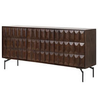 MASSIVES SIDEBOARD - Akazie Dunkel - Schwarz/Braun, Holz/Metall (160/76/40cm) - home24
