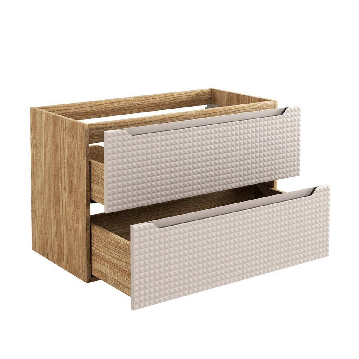 BADMÖBEL-SET 7 Teile Luxor Beige L BM142 in Eiche geölt/Beige - Eichefarben/Beige, Holz (90/170/46cm)