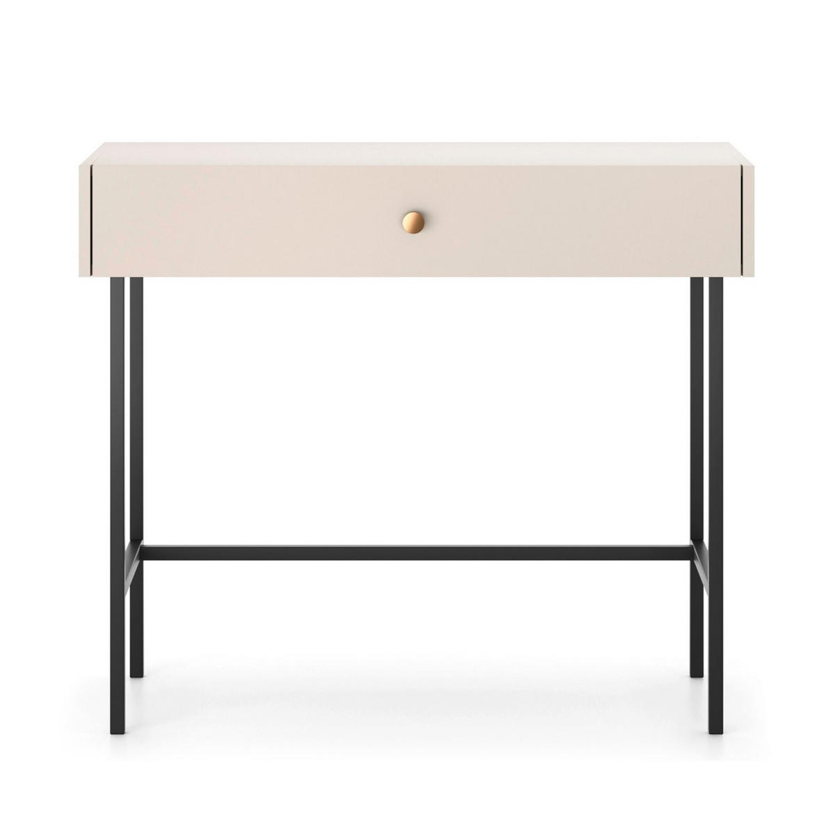 SCHMINKTISCH Divenos Greige 93 cm - Taupe/Goldfarben, Holzwerkstoff/Metall (39/93.2/79cm) - Selsey