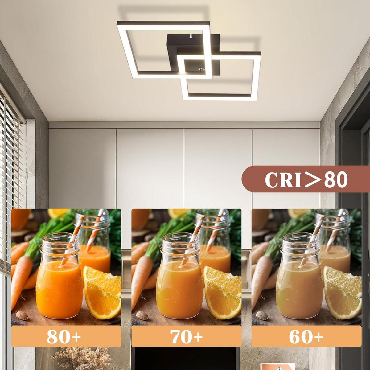 LED-DECKENLEUCHTE Strahlfrost 6/47/29.5 cm - Schwarz, Metall (29.5/6/47cm) - ZMH
