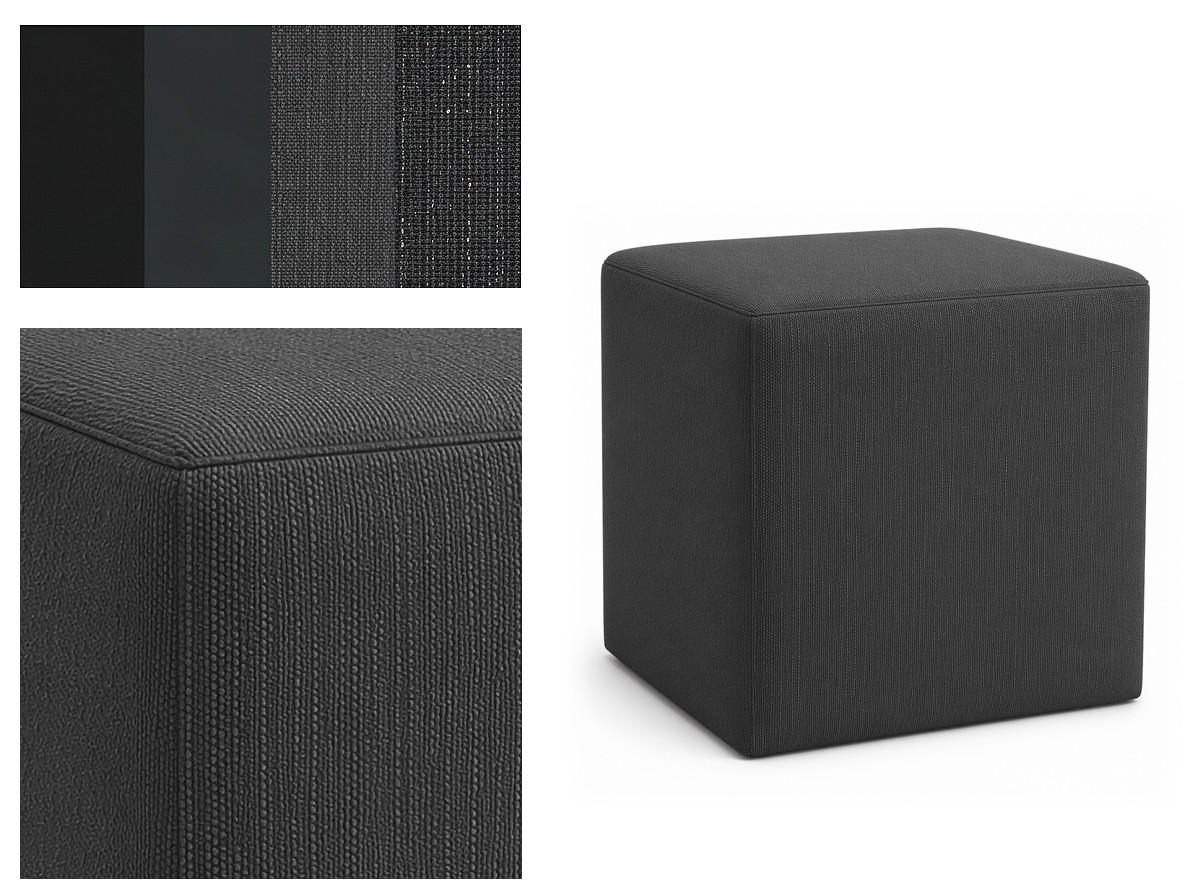HOCKER M22 Anthrazit 41/45/41 cm eckig - Dunkelgrau, Textil (41.1/45/41.1cm) - Livojo