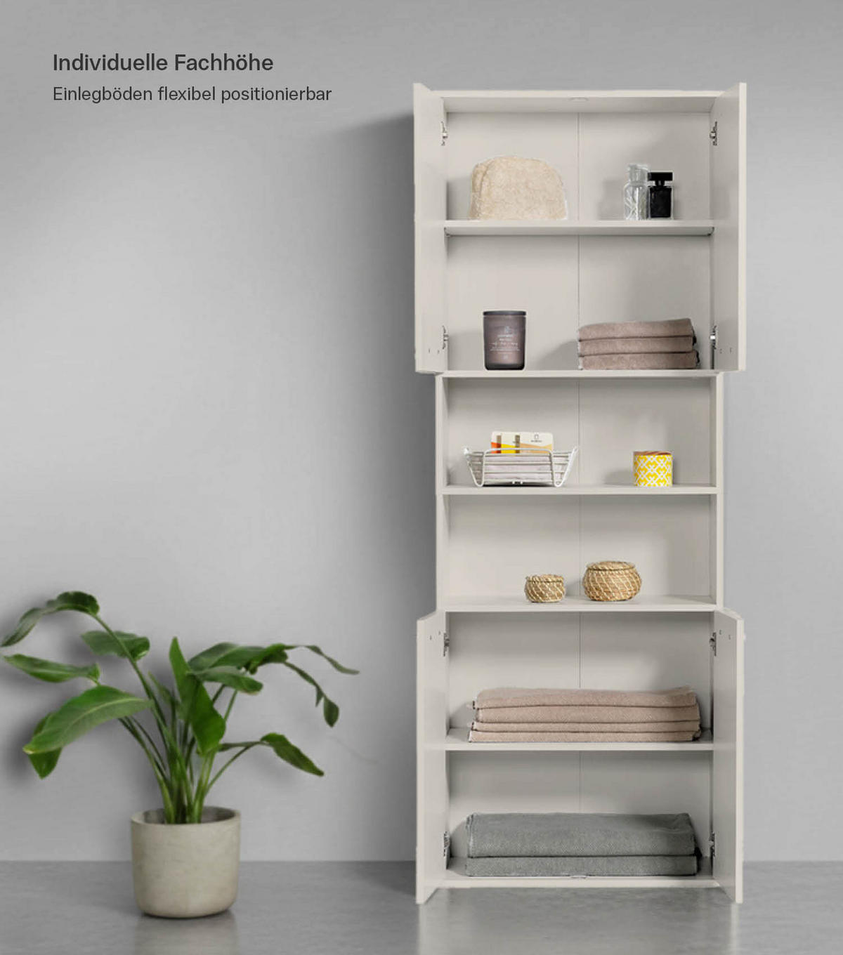 BAD HOCHSCHRANK Der Kapitän - Beige, Holzwerkstoff (65/180/34cm) - Mokebo