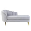 CHAISELONGUE Samtstoff hellgrau linksseitig Allier - Goldfarben/Grau, Textil (150/75/76cm) - Beliani