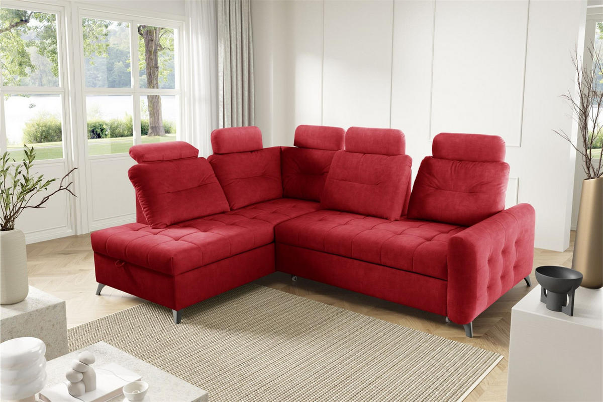 ECKSOFA Wendie - Rot, Holzwerkstoff/Textil (200/250cm) - Fun Möbel