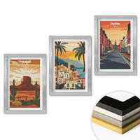 WANDBILDER 3er Set - 20x30 cm Silberner Rahmen - Landschaften natürlicher Städte - Silberfarben, Kunststoff (20/30cm) - ArtPrintCave