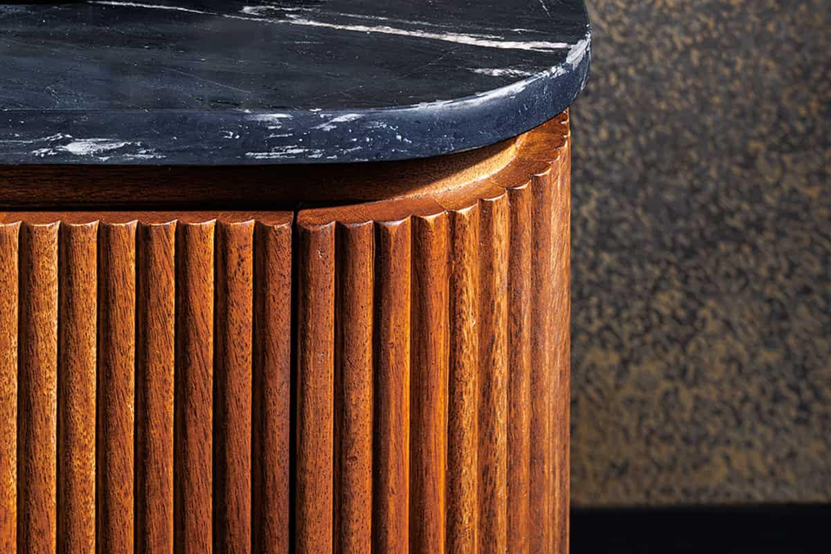 COUCHTISCH GATSBY Mango rechteckig Natur|Schwarz|Braun 110cm - Schwarz/Braun, Holz/Stein (53/110/46cm) - riess-ambiente